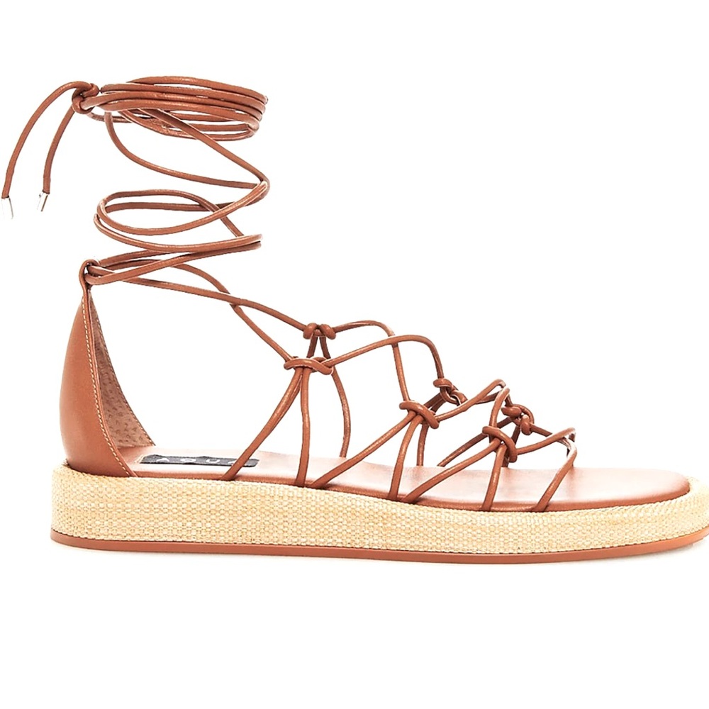 Aqua cognac leather gladiator Sandals. Size 7.5. NWT.